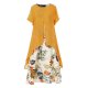 Vintage Print Patchwork Maxi Dress